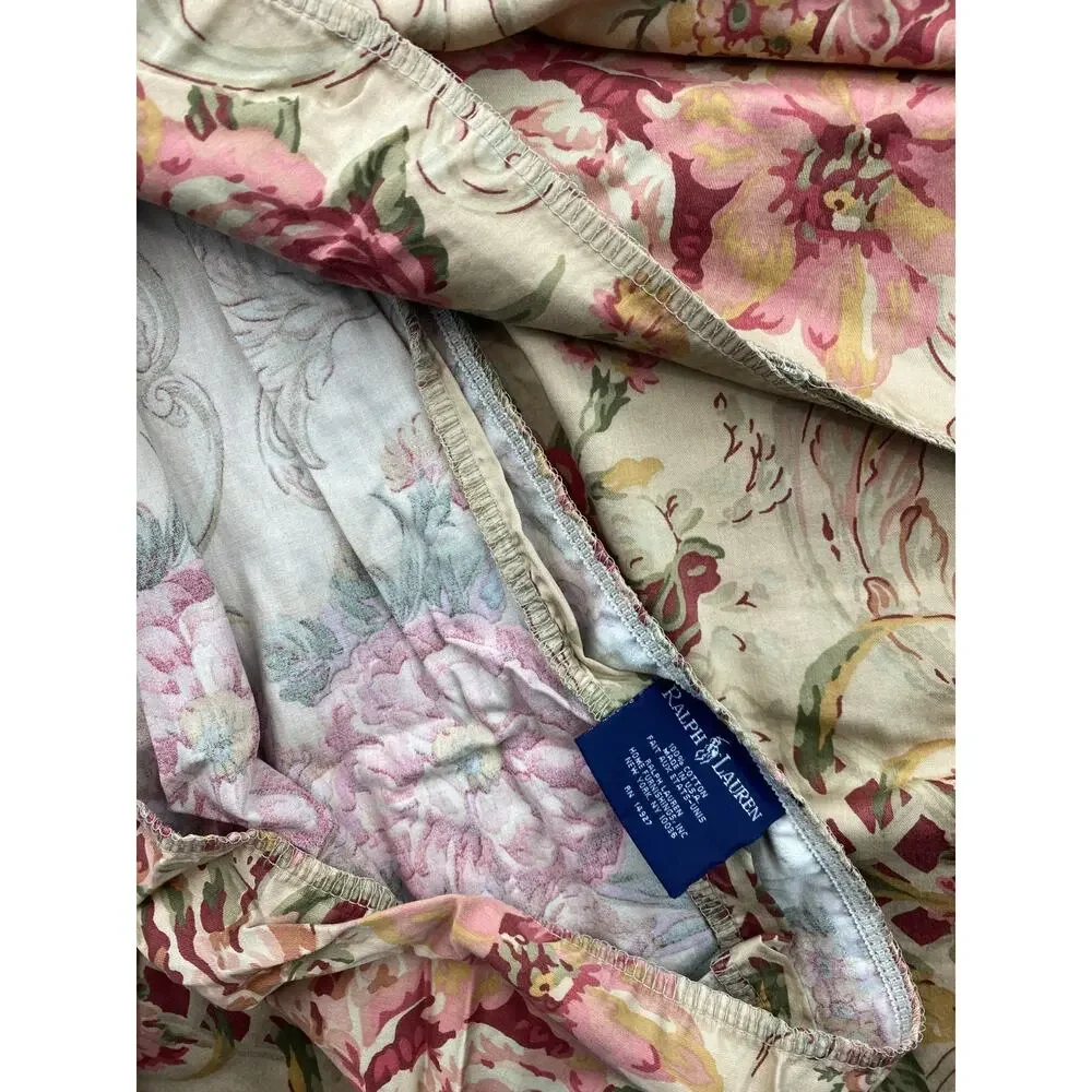 RALPH LAUREN 4 Piece Full Sheet Set Guinevere Floral Fitted Flat 2 Pillow Cases